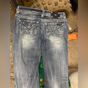 Stylish Blue Embellished Jeans